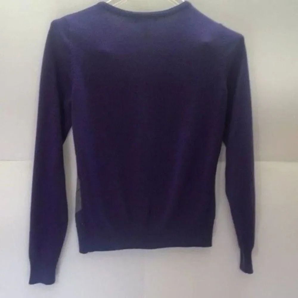 New York & Company‎ Purple Argyle Button-Down Cardigan Sweater - Picture 4 of 11